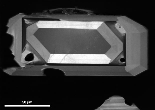 SEM image of a zircon crystal